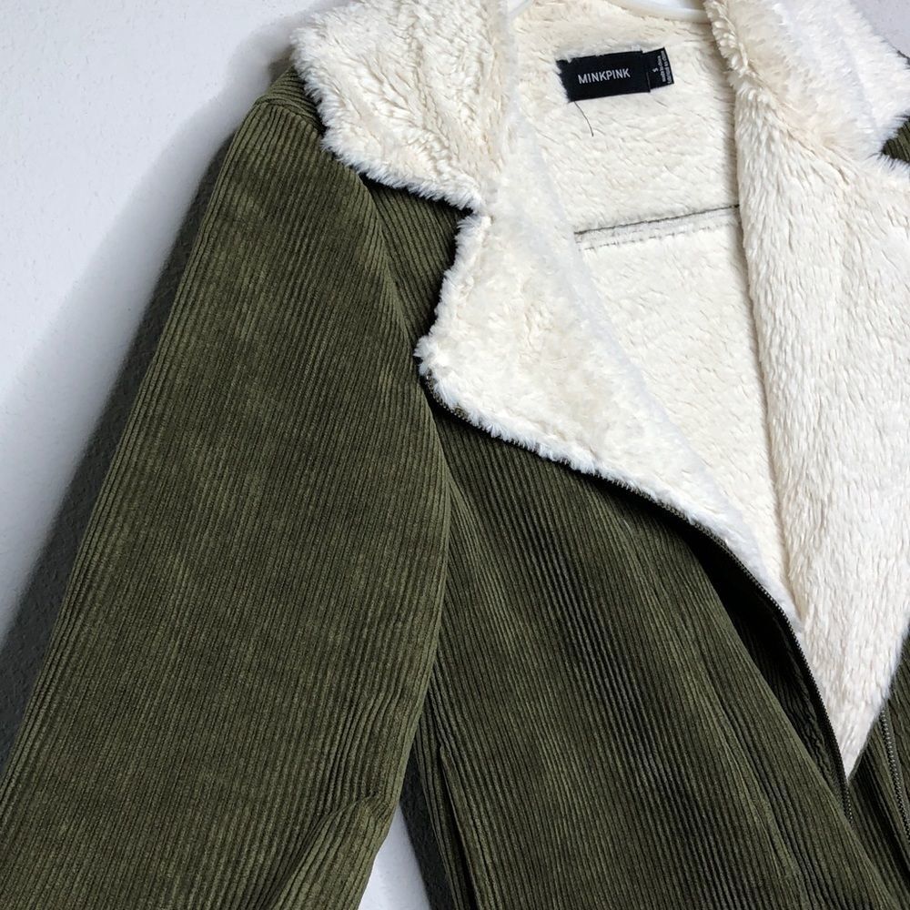 Minkpink Green Sherpa‎ Lined Jacket - Picture 5 of 8